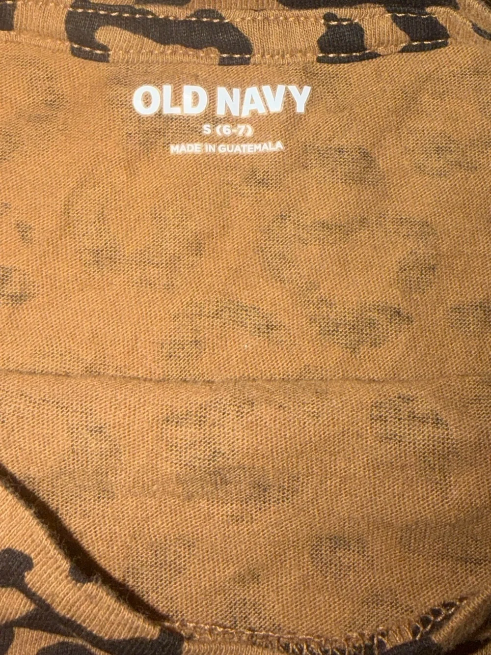 Old Navy Brown Leopard-Print Long Sleeve Tee with 'Lead Love' Graphic
